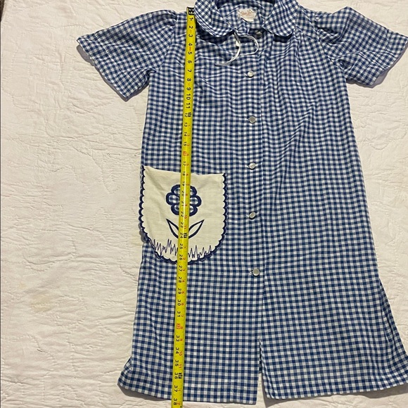 beautiful Blue Gingham Dress with Floral Pocket - Picture 10 of 12